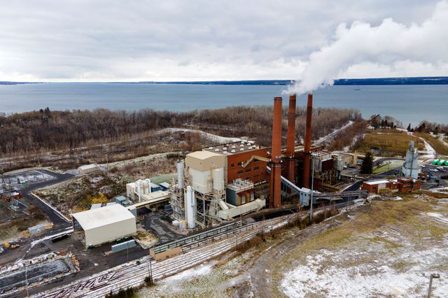 The Greenidge Generation bitcoin mining facility is in a former coal plant by Seneca Lake in Dresden, New York. November 29, 2021